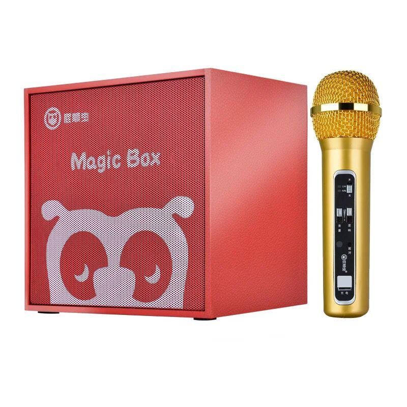 Fitter Hifier ​​A1 Home Wireless KTV Microphone Sound Set TV Karaoke Microphone Mobile Phone Bluetooth Microphone National K song Singing Double wheat Edition Red