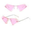 Rimless Cat Eye Sunglasses Men Women Cool Brand Designer Small Size Triangle Sun Glasses Candy Colors Double Lens UV400