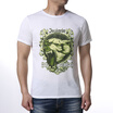 Mens Animal Printed Wolf Head Printed Round Neck T-shirt