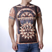 Mens Fashion Brown Short Sleeve Round Neck Printed T-Shirts