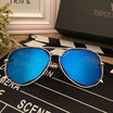 Women Round Double Beam driver Sunglasses Clear lens Vintage Glasses UV400 Multi Colored sunglasses Colorful reflective frog lens