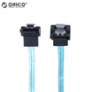 ORICO CPD-7P6G-BA90 high speed SATA3 generation dual channel aluminum foil hard drive data line SSD solid state hard drive installation line straight elbow 09 m blue