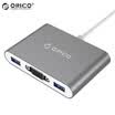 ORICO RCV3A Type-c to VGA HD Converter 3-port USB30 USB-C Splitter HUB Hub Deep Space Gray