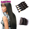 8A Straight Hair 4 Bundles With Lace Frontal Closure Malaysian Virgin Hair With Closure Straight Human Hair Extensions With 13x4 F