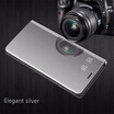 Samsung Galaxy C8 Luxury Slim Mirror Flip Shell Stand Leather Smart Clear View Window Cover Phone Case