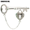 Trendy Women Key Lock Styling Fashion Brooch Pins Girls Corsage Jewelry Hijab Pin For Collar Suit Scarf Decoration Accessories