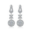 Aiyaya Pretty Stunning Earrings 10kt White Gold Plated Micro CZ Snowflake Titoni Flower Hollow Drop Earrings