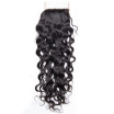 Mongolian Virgin Hair Lace Closure Water Wave Size 4x4 inch FreeMiddle3 Part Wet&Wavy Human Hair Closure Natural Black Color