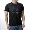 Mens Black Round Neck Short Sleeve Printed T-Shirts