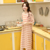 Dings grate pajamas womens summer sexy striped large size nightdress cute home service J48314 pink one size