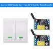2PCS Interruptor de control remoto inalámbrico AC 220V Receptor 433MHz Botón pulsador 2 Gang Interruptor de pared interruptor de luz Transmisor remoto con Sti