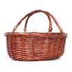 MEIEM Wicker Picnic Basket Hamper with Double Folding Handles Oval Storage Basket with Handles