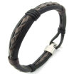 Hpolw Mens Womens Leather Rope Bracelet Tribal Braided Cuff Bangle Brown Black