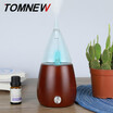 TOMNEW Glass Essential Oil Diffuser Wood Aromatherapy Aroma Mist Maker Fogger Incense Aromatic Machine with 7 Colors LED Light