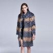 Womens Winter Warm Coat Stripe Panel Real Genuine Fur Coat Natural Fox Fur Coat Furry Jacket 2018 New Design Free Shipping