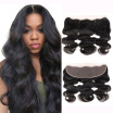 WYF Virgin Hair Body Wave 3 Bundles with Frontal Closure Malaysian Body Wave Human Hair