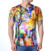 Fashion Mens O-neck Tops Lovely Forest Print Pullover T-Shirts