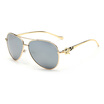 Retro Vintage Sunglasses Aviator Style Frames Dazzling Reflective Coating Lens Eyeglasses