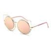 New Design Fashion Sexy Cat Eye Sunglasses Women round lenses Coating Reflective Mirror Diamond Decoration Glasses Female Shades