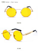 SHAUNA Classic Round Steampunk Sunglasses 9 Colors Retro Metal Springs Decoration ReflectiveClear Lens Punk Eyewear