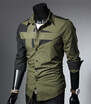 Mens lapel hit color long sleeve casual summer fashion large size shirt