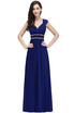 Chiffon Long Evening Dresses Bridesmaid Beaded Crystal Ruched Formal Women Evening Dresse