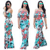 Women Floral Off Shoulder Long Maxi Dress Evening Party Summer Beach Sundress