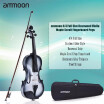 ammoon 44 Full Size Basswood Violin Maple Scroll Fingerboard Pegs Aluminum Alloy Tailpiece with High Quality Rosin Bow Violin Cas