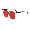 SHAUNA Vintage Punk Styles Hollow Out Metal Frame Women Round Sunglasses Fashion Men Red Tinted Lens Shades UV400