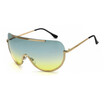 SHAUNA Oversize Women Half Frame Sunglasses Fashion Integrated Gradient Tinted Lens Men Goggle Glasses