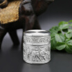 Oriental Pewter - Pewter Tea Storage Caddy TPCS Hand Carved Beautiful Embossed Pure Tin 97 Lead-Free Pewter Handmade in Thailand
