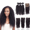 Amazing Star Hair Bundles with Closure Indian Virgin Hair Deep Wave with Closure Deep Wave Human Hair with Closure Shedding Free