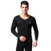 Seven wolves SEPTWOLVES men&39s thermal underwear set foundation base cotton thin section V-neck 98146 black XL