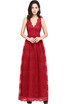 New Lace A-line Long Evening Prom Formal Dresses V-neck Party Pageant Bridesmaid Gown