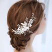 Jonnafe Stunning Floral Headpiece Bridal Silver Hair Comb Piece Pearls Women Prom Hair Jewelry Wedding Accessories