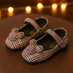 Children Shoes 2018 Spring New Fashion Plaid Toddler Baby Girl Cartoon Mouse Head Retro Kids Shoes Flat Square Princess Shoes