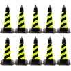 Tengchi CT reflective road cone plastic square cone do not park no stop sign ice cream tube roadblock warning column rubber traffic facilities yellow black twill no word 10 Pack