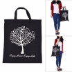 Musical Tree Pattern Washable Cotton Cloth Handbag Music Tote Shoulder Grocery Shopping Bag for Students Girls