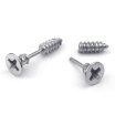 Hpolw Mens Stainless Steel Novelty Punk Rock Screw Stud Earrings Set Silver