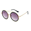 SHAUNA Fashion Double Bridges Women Round Sunglasses Popular Men Gradient Lens Shades UV400