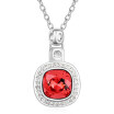 High Quality Square Pendant Necklace Crystal from Swa Elements Women Jewelry White Gold Plated Accessories 17314