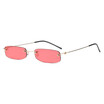 SHAUNA Ultralight Women Small Rimless Sunglasses Popular Men Clear Purple Blue Red Orange Sun Glasses UV400