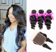 Dream Like Virgin Hair Loose Wave 3 Bundles with Closure 100 Indian Human Hair Bundles