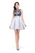A-Line Crew Sleeveless Short Appliques Prom Dresses