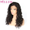 MEIEM Water Wave Lace Front Human Hair Wigs For Women Bleached Knots Natural Black Brazilian Remy Lace Wigs With Baby Hair