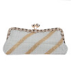 Fawziya Twill Stripe Wedding Purses Kiss Lock Clutch Purses For Women