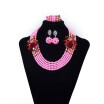 Luxury Nigerian Bridal Beads Jewelry Traditional African Wedding Statement Necklace Set Women Party Costume Accessories