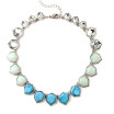 Aiyaya High Quality Crystal 5 Point Star Blue White Clear Statement Necklace Chain
