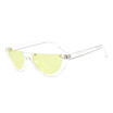 SHAUNA Unique Half Frame Women Cat Eye Sunglasses Brand Designer Fashion Ladies Pink TintClear Lens Shades
