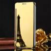 Oppo R9R9 PLUSR9S Luxury Mirror View Mirror PU Cover Flip Smart Clear Window Phone Case